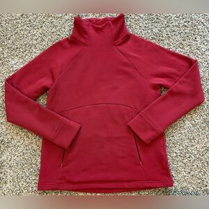 Athleta Cowl Neck Pullover Sweatshirt Size Small Red